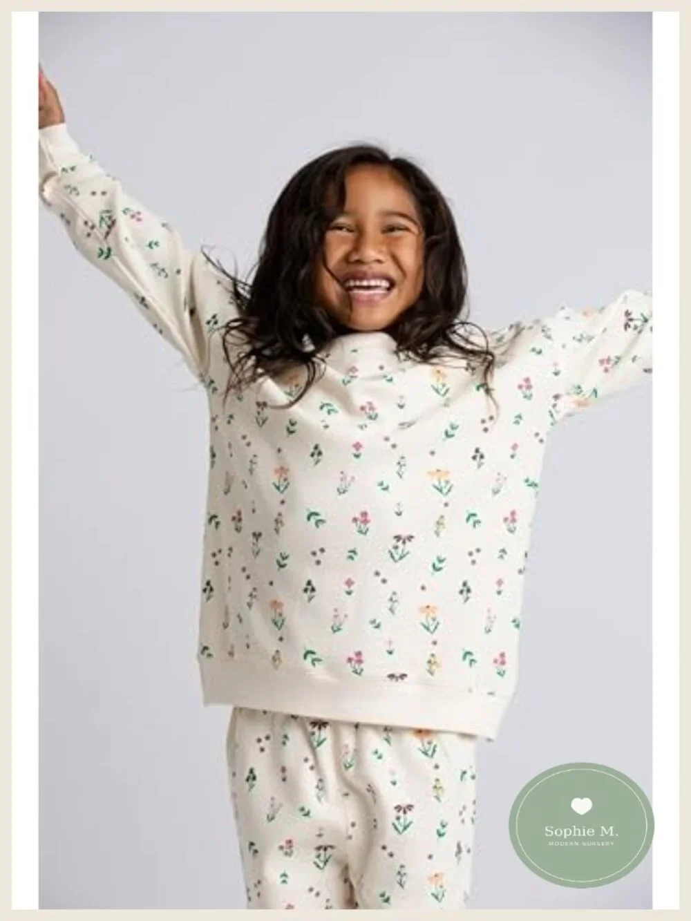 Girls Organic Cotton Fleece Sweatsuit 2-Piece Pullover Jogger